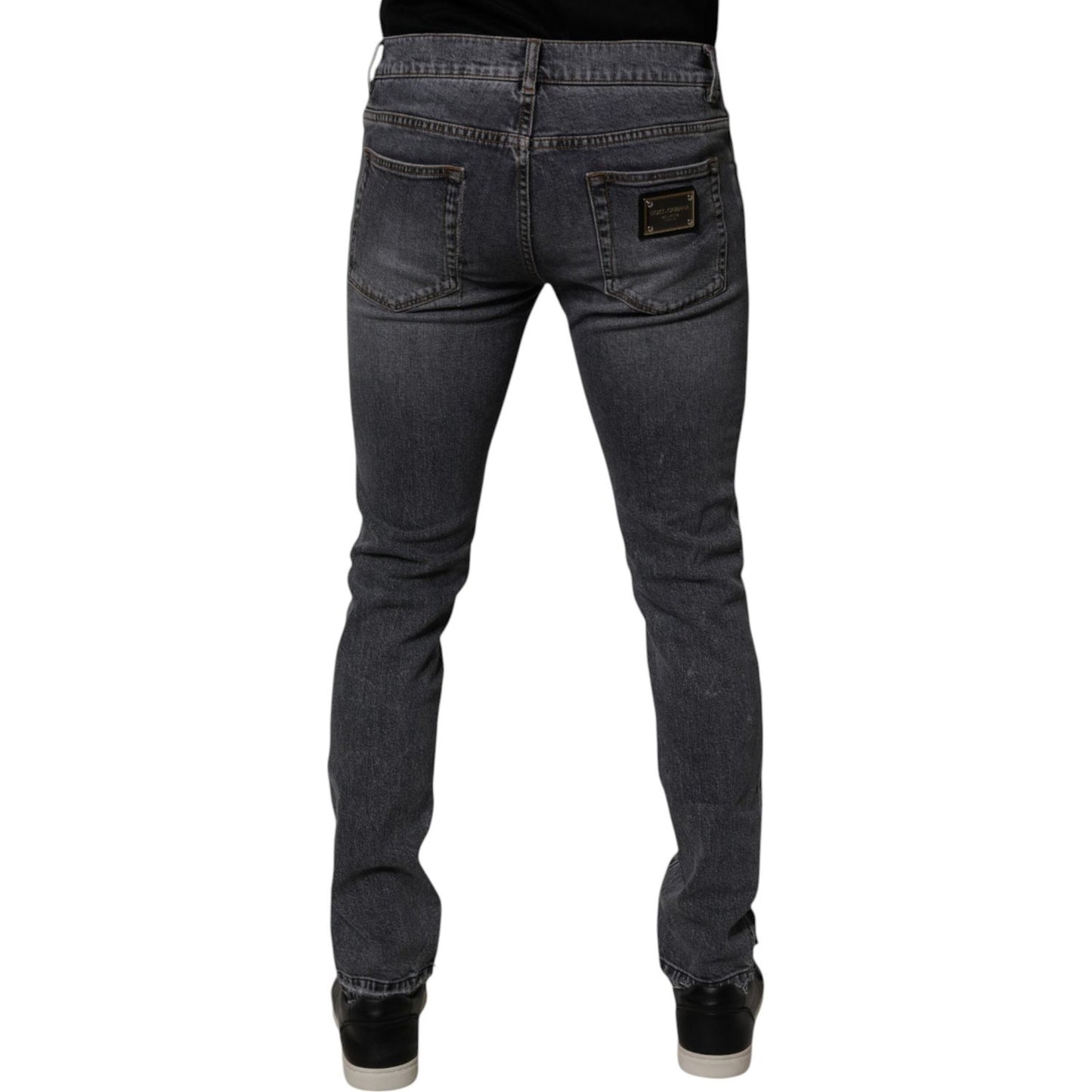 Dolce & Gabbana Dark Gray Cotton Stretch Skinny Denim Jeans PAN75212-48