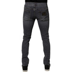 Dolce & Gabbana Dark Gray Cotton Stretch Skinny Denim Jeans PAN75212-48