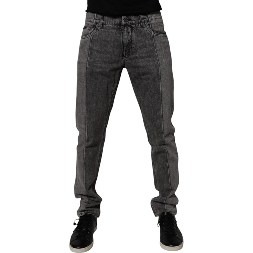 Dolce & Gabbana Two Tone Gray Cotton Denim Jeans PAN75261-50