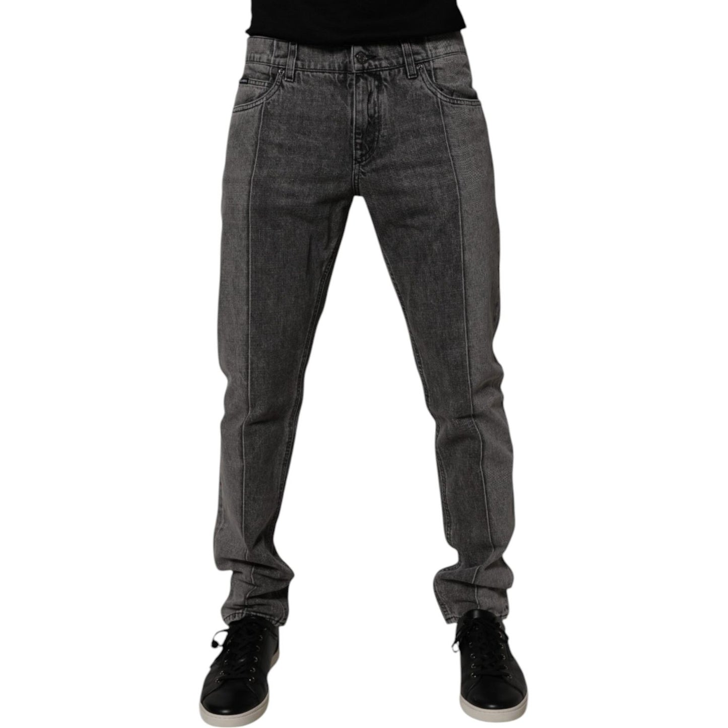 Dolce & Gabbana Two Tone Gray Cotton Denim Jeans PAN75261-50