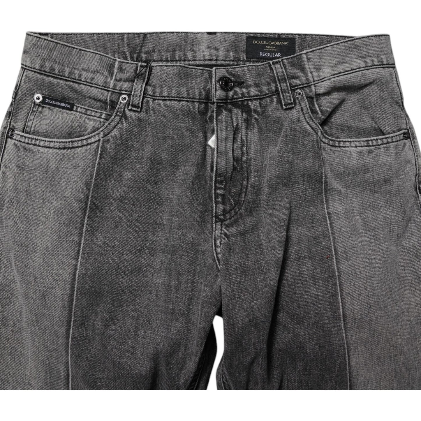 Dolce & Gabbana Two Tone Gray Cotton Denim Jeans PAN75261-50