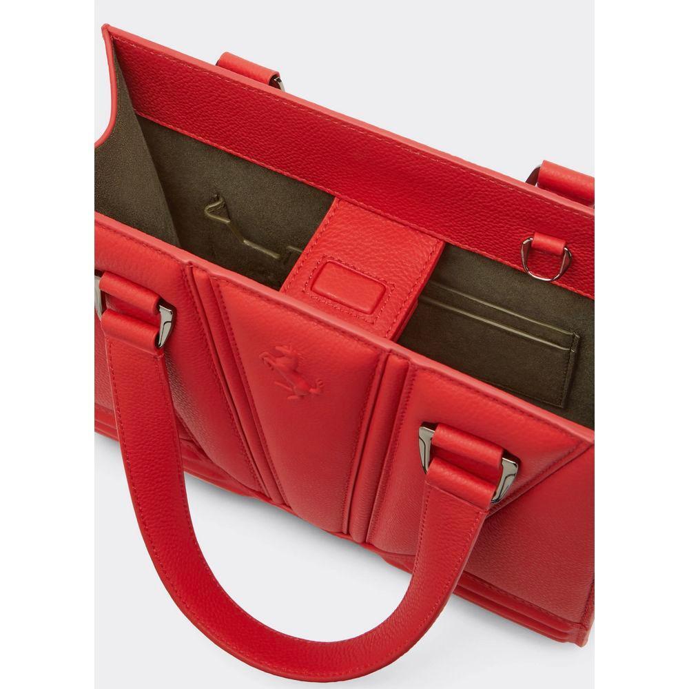 Ferrari Red Leather Handbag FE-14945