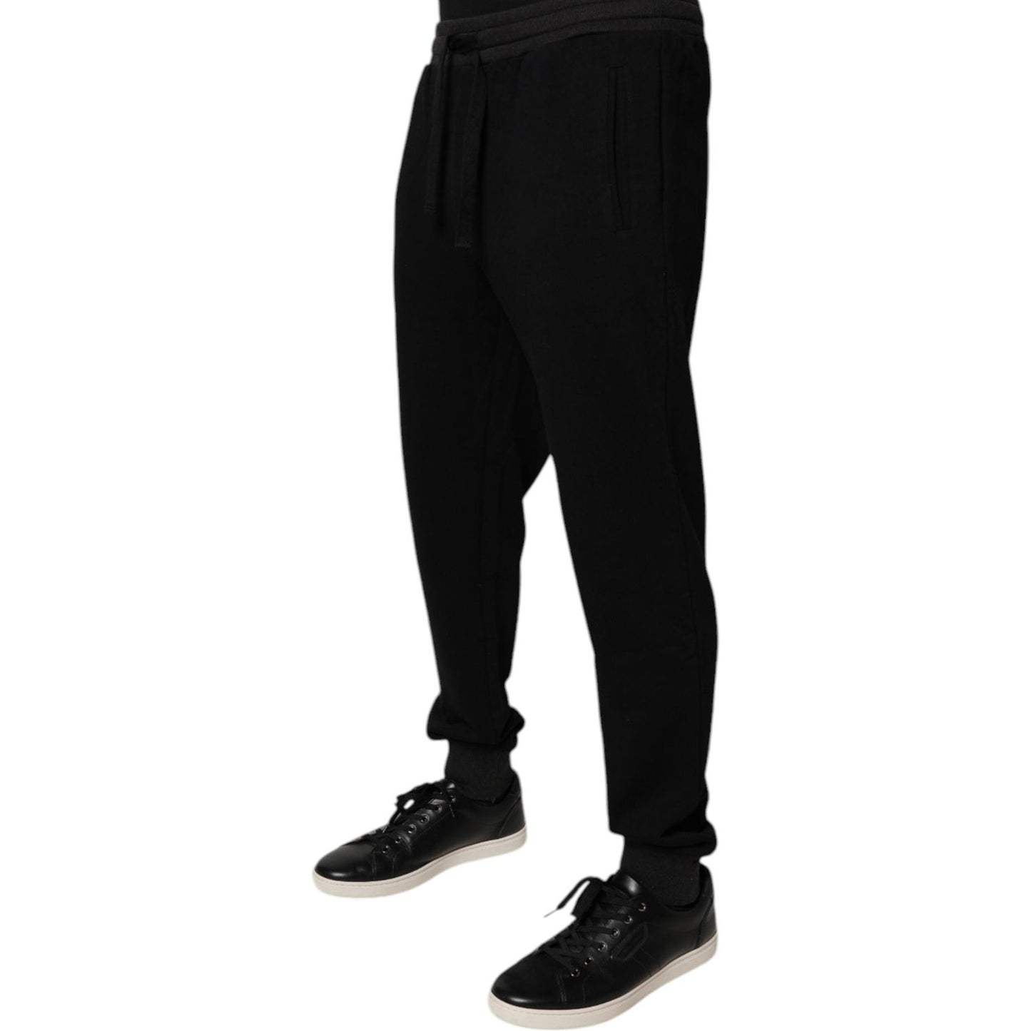 Dolce & Gabbana Black Logo Men Jogger Cotton Sweatpants Pants PAN76129-48