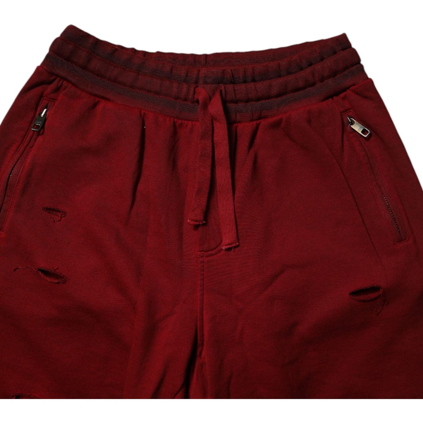 Dolce & Gabbana Maroon Rip Style Bermuda Sweatshorts Shorts PAN75729-48