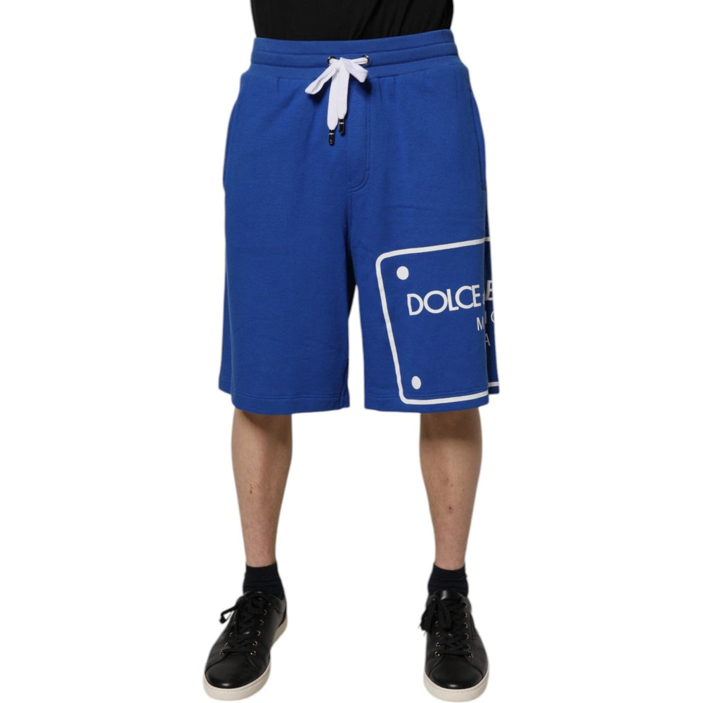 Dolce & Gabbana Blue Logo Cotton Bermuda Sweatshorts Shorts PAN76169-48
