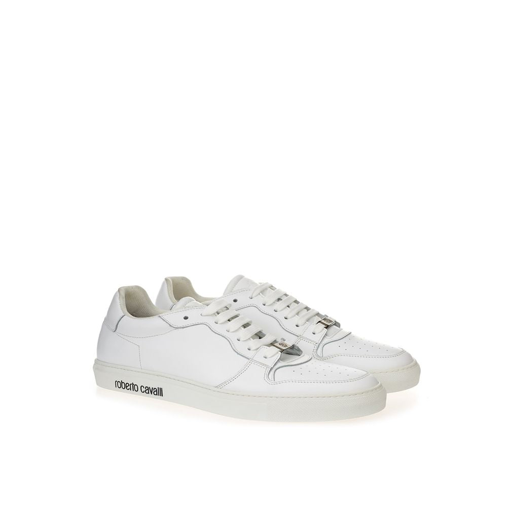 Roberto Cavalli White Leather Sneakers Luxe Footwear RO-11566620009958-EU36/US6
