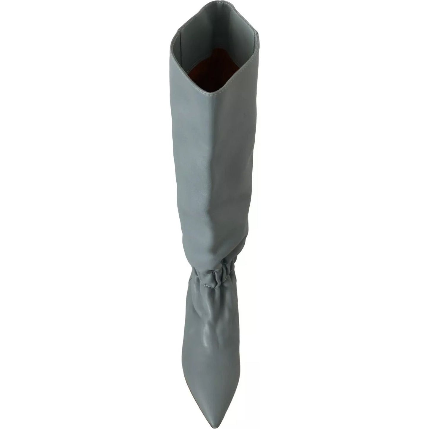 Valentino Blue Leather Elastic Flats Pull On Knee High Boots Shoes LA9568-37