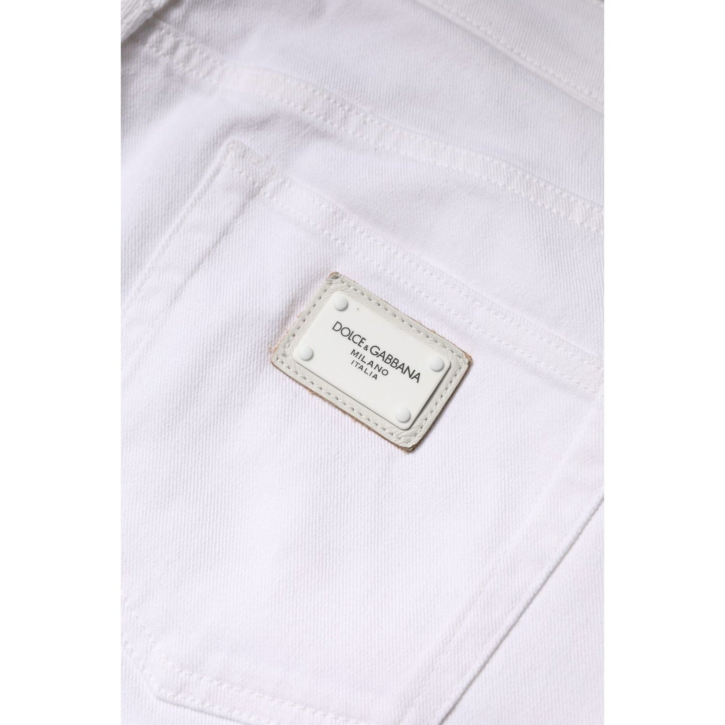 Dolce & Gabbana White Cotton Mid Waist Skinny Denim Jeans PAN75965-48
