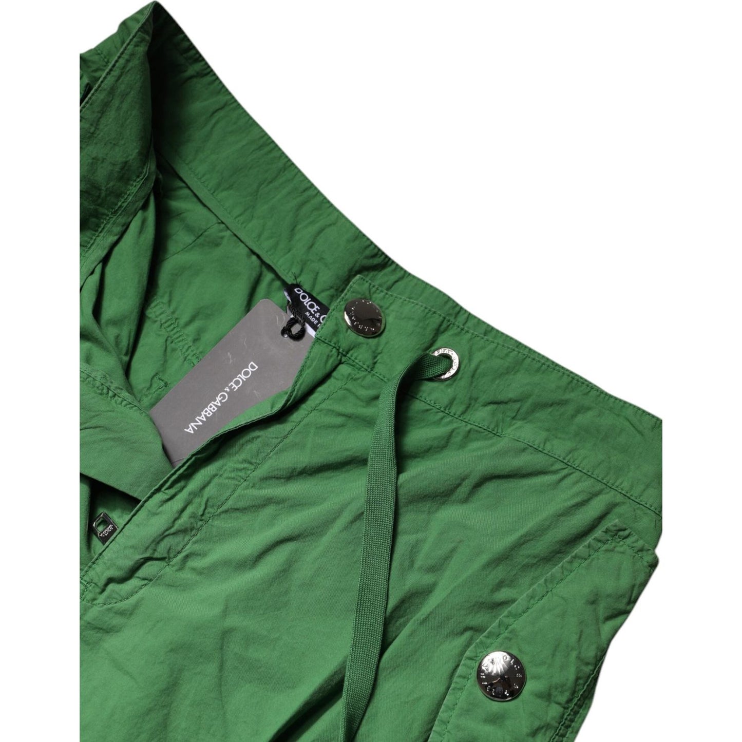 Dolce & Gabbana Green Cotton High Waist Cargo Pants PAN75985-40