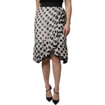 Dolce & Gabbana White Black Polka Dots Knee Length Skirt SKI2081-36