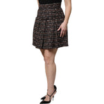 Dolce & Gabbana Multicolor High Waist Tartan Tweed Mini Skirt SKI2088-36