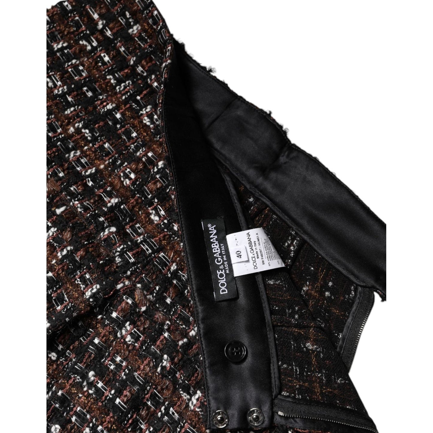 Dolce & Gabbana Multicolor High Waist Tartan Tweed Mini Skirt SKI2088-36