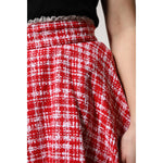 Dolce & Gabbana Red White High Waist A-line Above Knee Skirt SKI2089-38