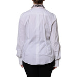 Dolce & Gabbana White Embellished Collared Dress Shirt Top TSH878639-48