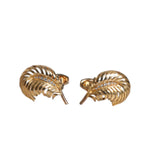 Dolce & Gabbana Gold 925 Sterling Silver Crystal Leaf Accessory Cufflink SMY10473
