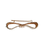 Dolce & Gabbana Gold Tone Brass Bow Crystal FauxPearl Embellished Brooch SMY10433