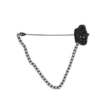 Dolce & Gabbana Silver Tone Brass Crown Chain Women Brooch Lapel Pin