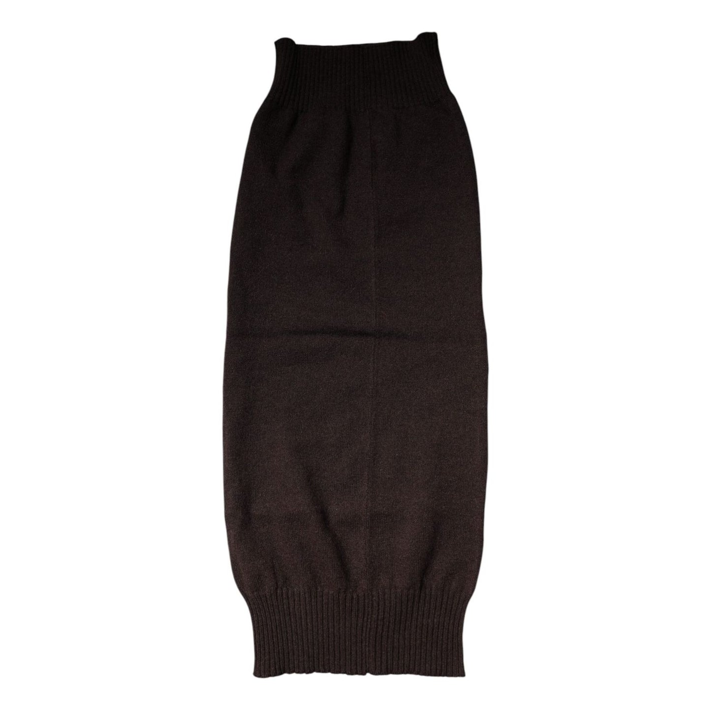 Dolce & Gabbana Brown Cashmere Knitted Neck Warmer Foulard Scarf MS7364