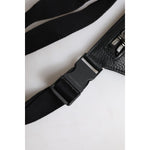 Dolce & Gabbana Black Calfskin Logo Plaque Belt Waist Men Fanny Pack Bag BAG4294