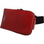 Dolce & Gabbana Red Calfskin Logo Purse Phone Belt Waist Bag BAG4298