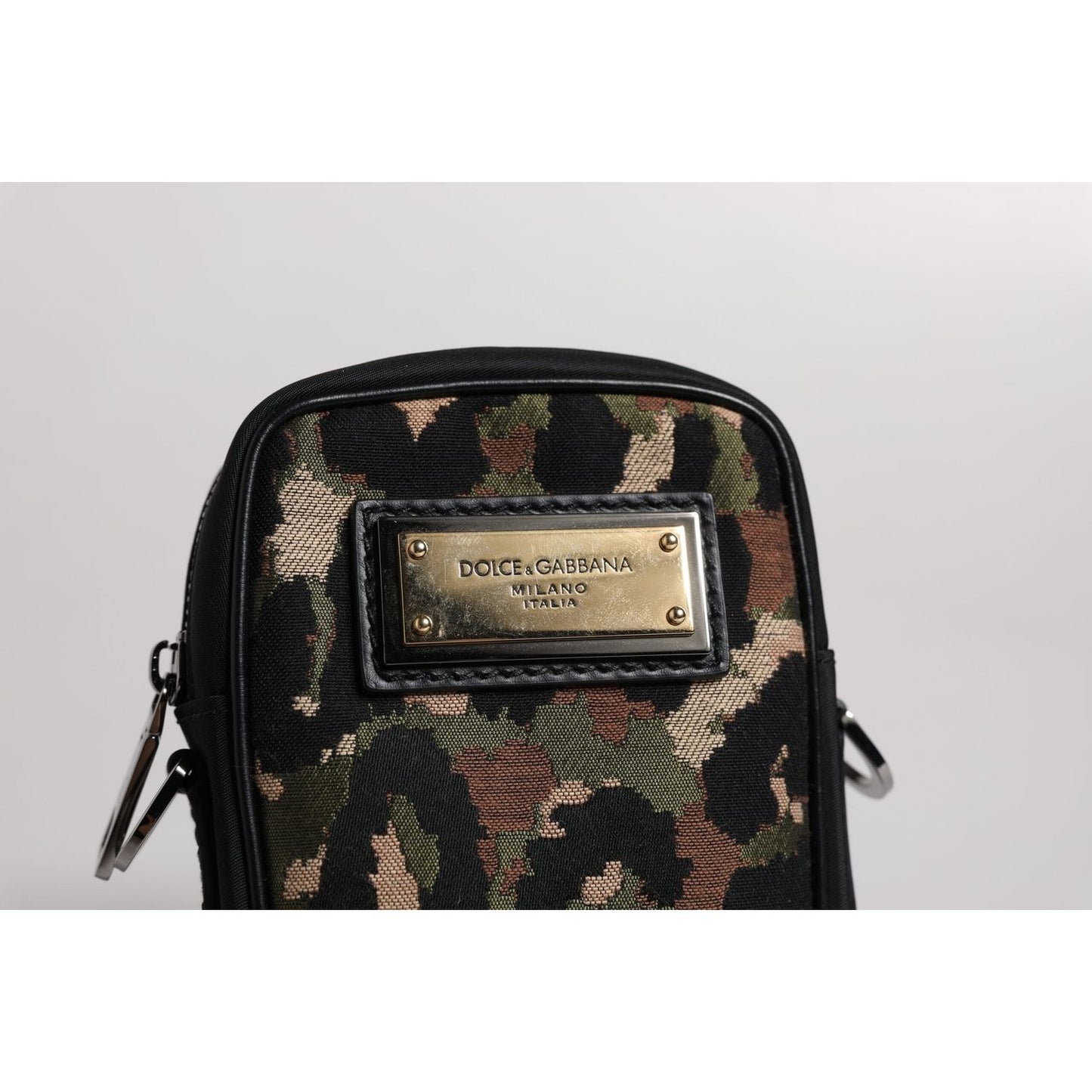 Dolce & Gabbana Multicolor Leopard Jacquard Logo Plaque Neck Strap Bag BAG4301