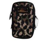 Dolce & Gabbana Multicolor Leopard Jacquard Logo Plaque Neck Strap Bag BAG4302