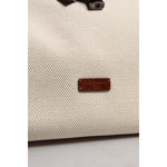 Dolce & Gabbana Beige Brown Cotton Leather Duffle Shoulder Bag BAG4323