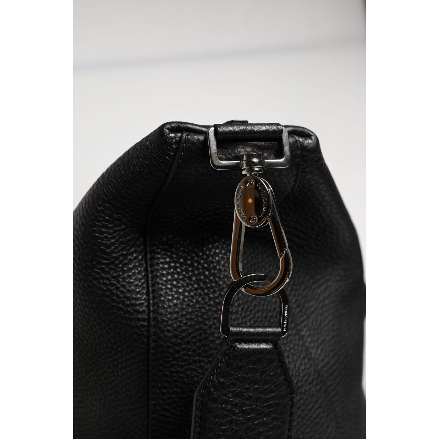 Dolce & Gabbana Black Calfskin Leather Hand Shoulder Duffle Bag BAG4347