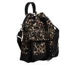 Dolce & Gabbana Multicolor Leopard Cotton Shoulder Bucket Bag BAG4354