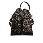 Dolce & Gabbana Multicolor Leopard Cotton Shoulder Bucket Bag BAG4354