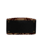 Dolce & Gabbana Multicolor Leather Brocade Velvet Travel Duffle Tote Bag BAG4369