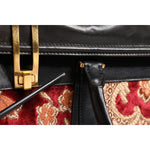 Dolce & Gabbana Multicolor Leather Brocade Velvet Travel Duffle Tote Bag BAG4369