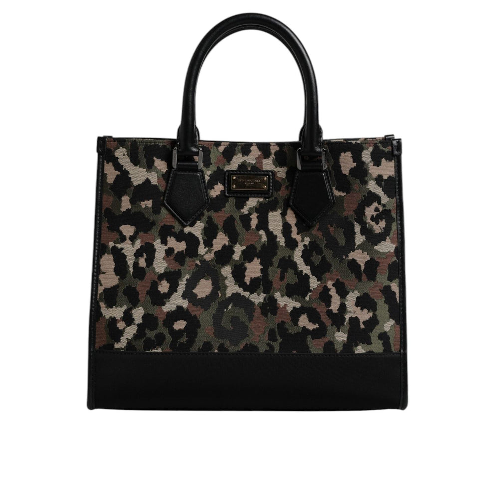 Dolce & Gabbana Multicolor Leopard Shopping Tote Shoulder Bag BAG4371