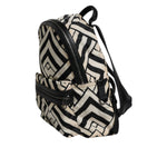 Dolce & Gabbana Black White Nylon Leather Travel Back Pack Bag BAG4374