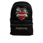 Dolce & Gabbana Black Nylon #DGFAMILY Embellished Backpack VULCANO Bag