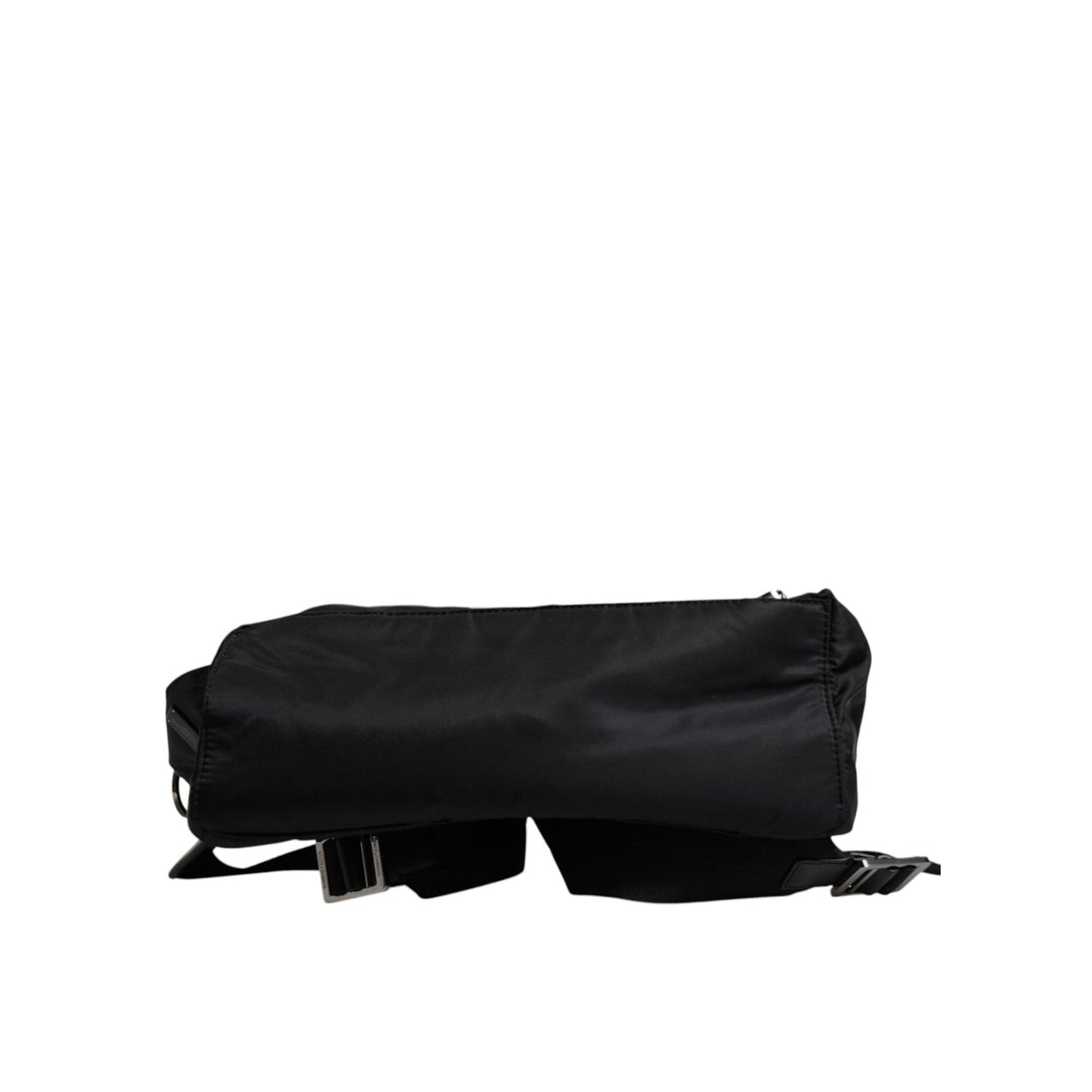 Dolce & Gabbana Black Logo Tape Polyamide School Travel Backpack Bag