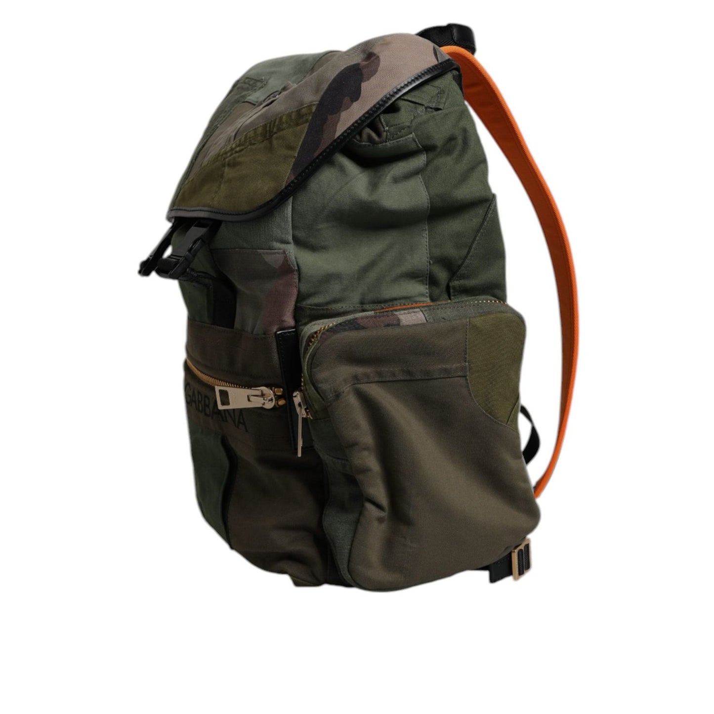 Dolce & Gabbana Military Green Patchwork Travel Backpack Bag BAG4475