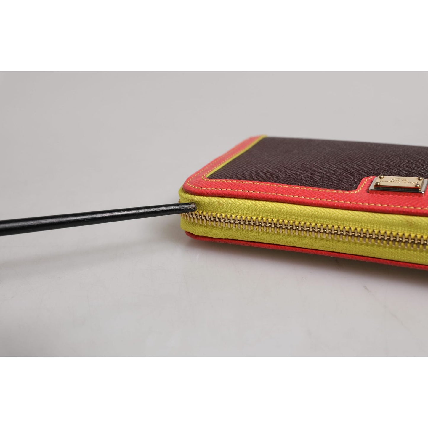 Dolce & Gabbana Brown Textured Leather Zip Around Continental Wallet