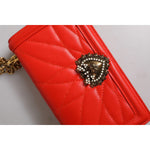 Dolce & Gabbana Red Quilted Devotion Crossbody Chain Phone Cover Bag BAG4267