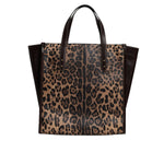 Dolce & Gabbana Brown Leopard Leather Shoulder Strap Tote Bag BAG4328