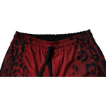 Dolce & Gabbana Red Leopard Print Polyester Men Jogger Pants PAN75017-44