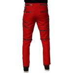Dolce & Gabbana Red Zipper Embellished Straight Pants PAN75069-48