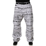 Dolce & Gabbana White Logo Print Straight Men Denim Jeans PAN75139-56