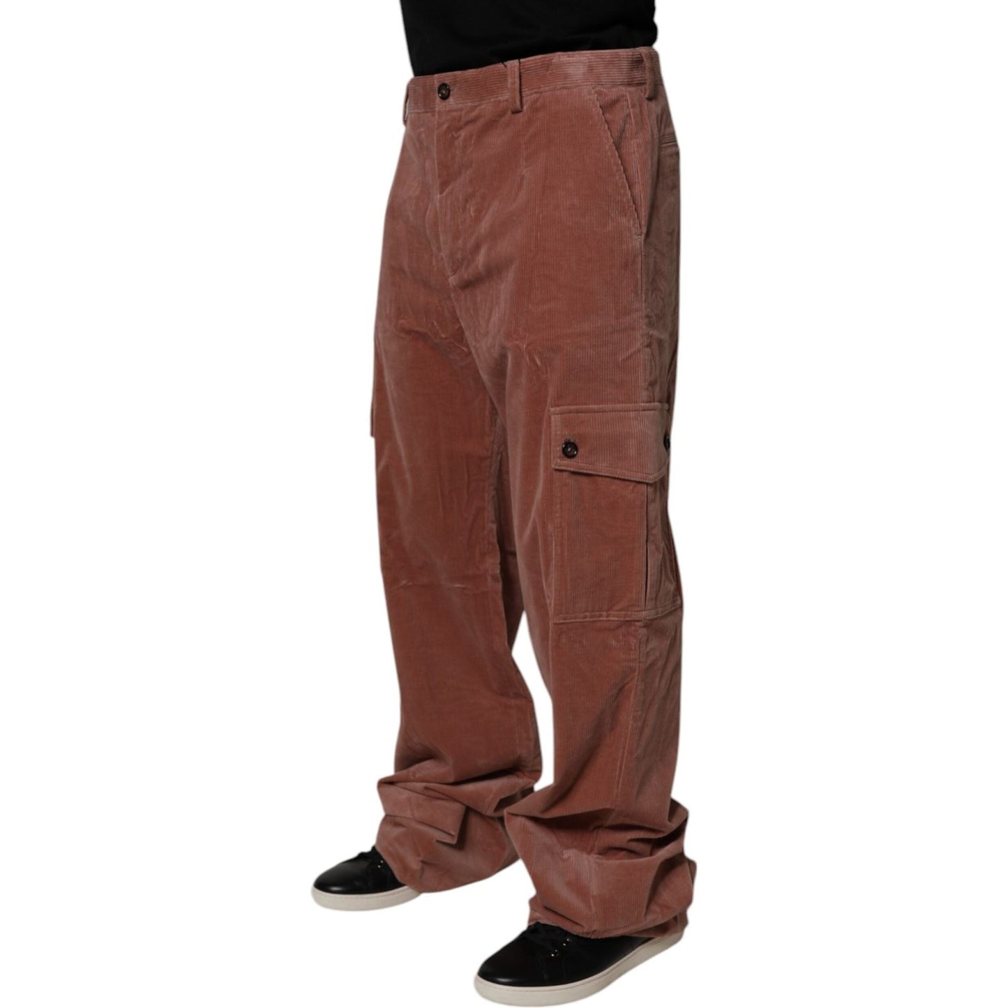 Dolce & Gabbana Brown Corduroy Cotton Cargo Men Denim Jeans PAN75165-48