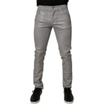 Dolce & Gabbana Gray Cotton Stretch Men Slim Fit Denim Jeans PAN75172-48