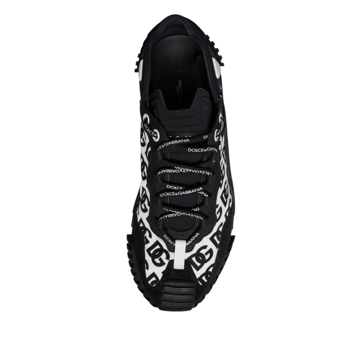Dolce & Gabbana Black Logo Lace Up Low Top NS1 Sneakers Shoes MV7199-44