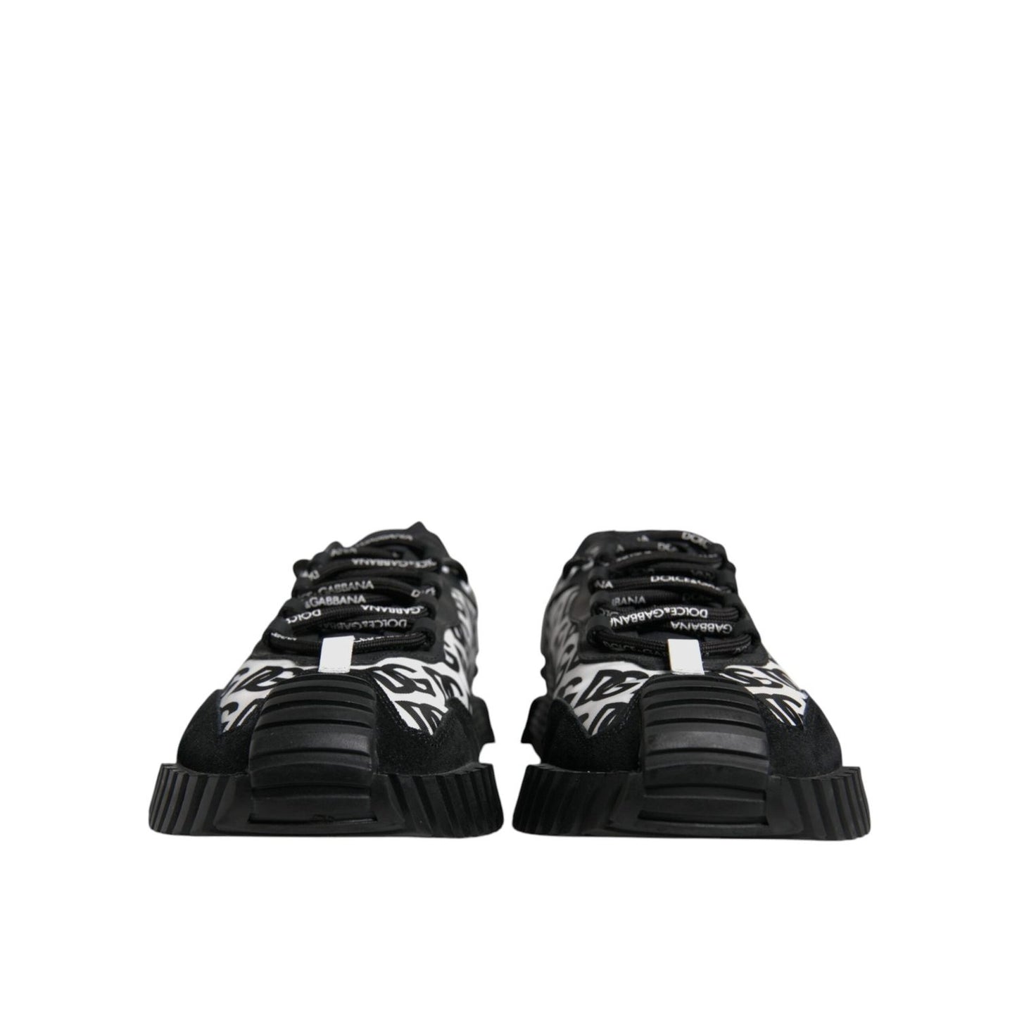 Dolce & Gabbana Black Logo Lace Up Low Top NS1 Sneakers Shoes MV7200-47