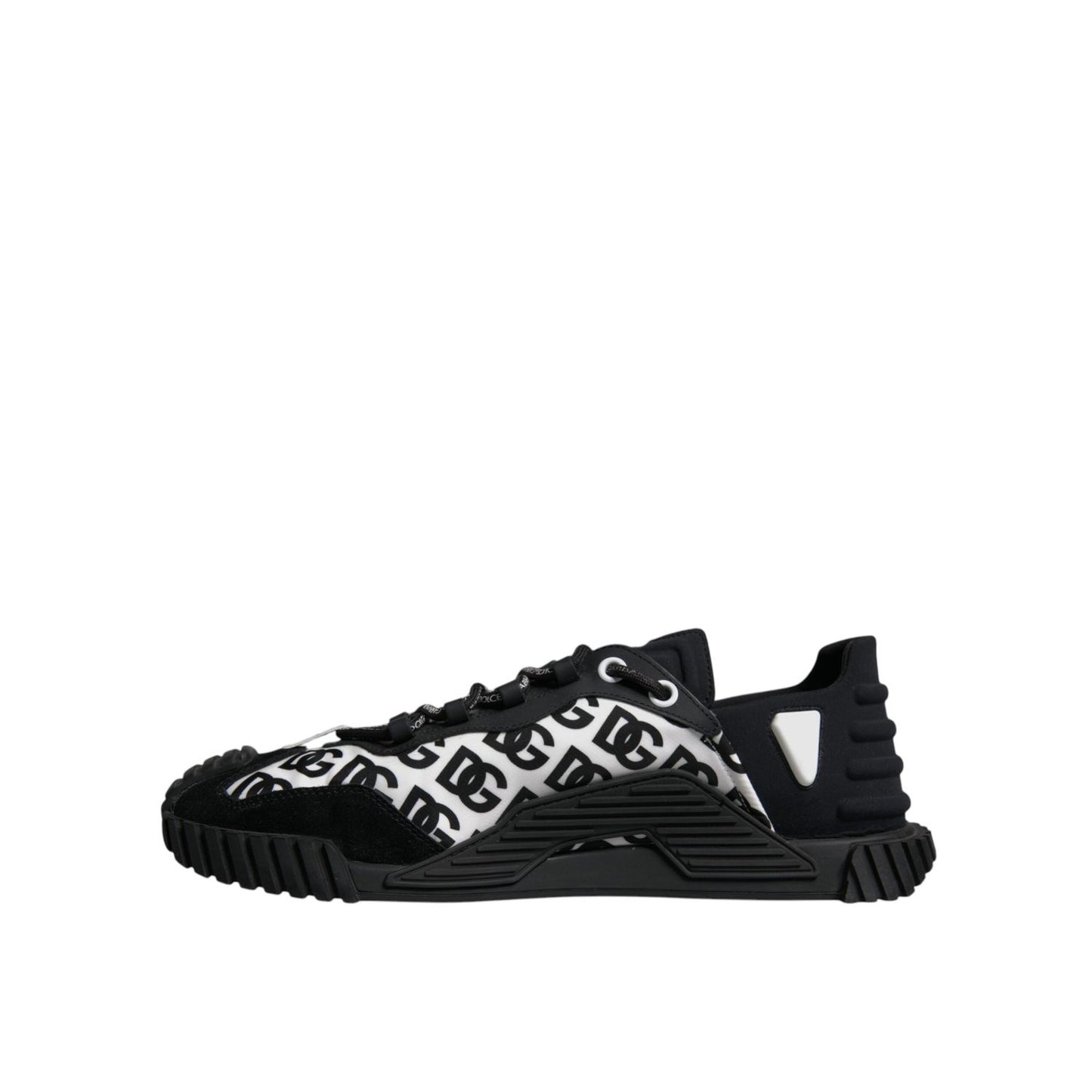 Dolce & Gabbana Black Logo Lace Up Low Top NS1 Sneakers Shoes MV7200-47