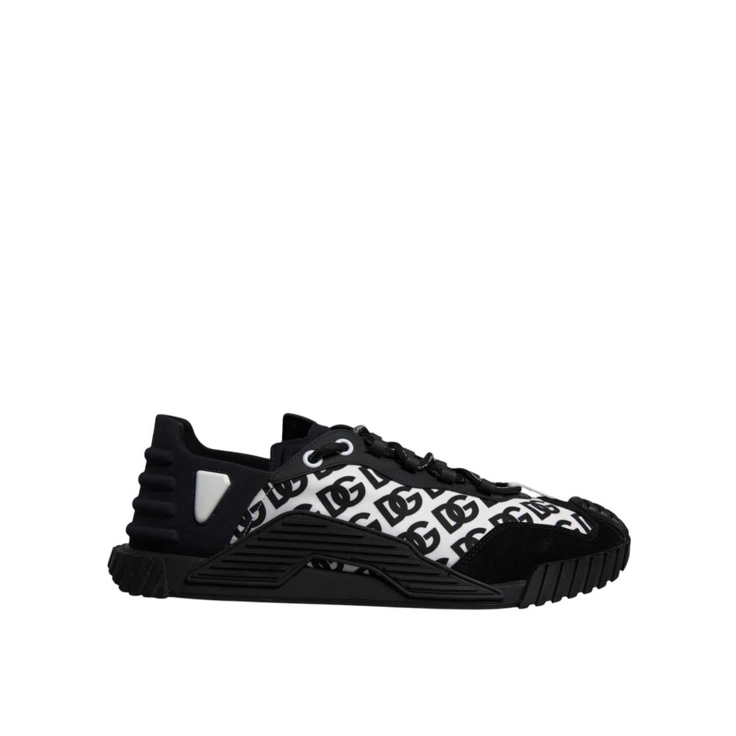 Dolce & Gabbana Black Logo Lace Up Low Top NS1 Sneakers Shoes MV7200-47