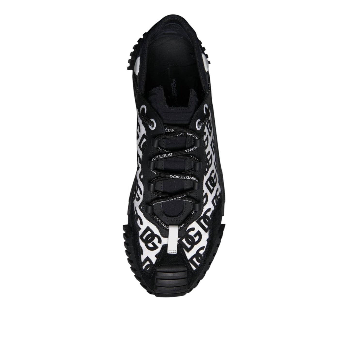 Dolce & Gabbana Black Logo Lace Up Low Top NS1 Sneakers Shoes MV7200-47